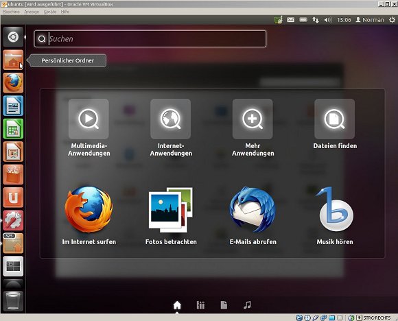 Installiertes Ubuntu in einer Virtual Box / (c) NormCast.de