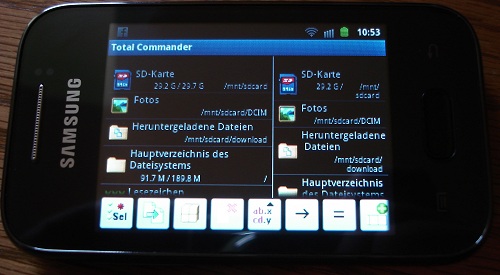 Total Commander auf dem Samsung Galaxy Y / (c) NormCast.de