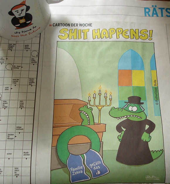 Ruthe-Cartoon in der NW vom 9.6.2012 / Foto selbstgeschossen von NormCast.de
