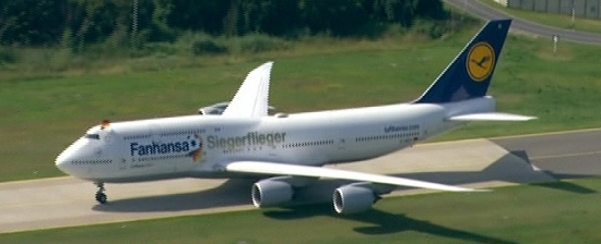 Der 'FanHansa Siegerflieger' / Screenshot